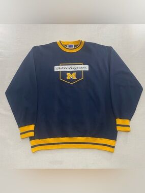 VTG Y2K Michigan Wolverines Sweatshirt XL Pullover Football Midland Sport USA